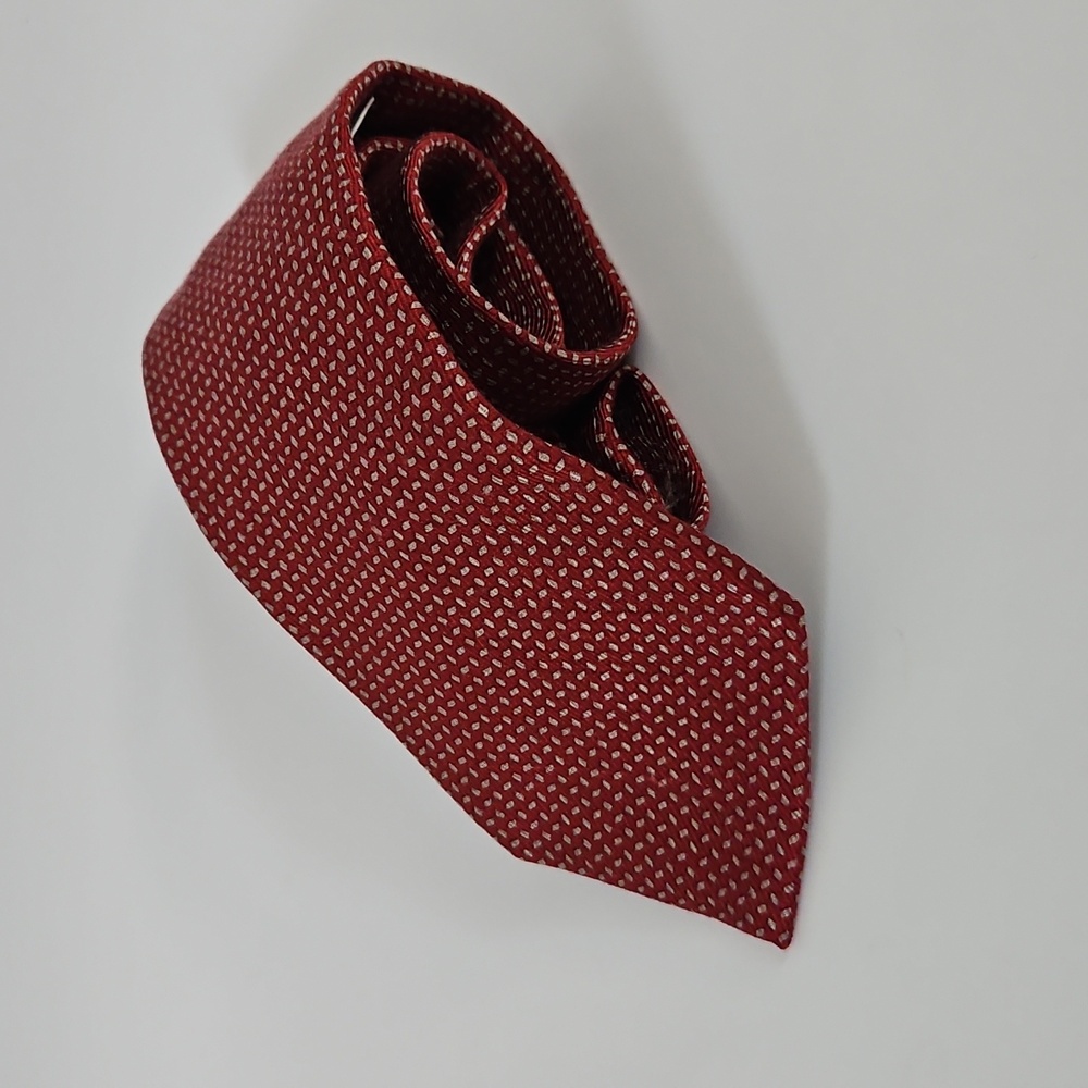 ARMANI COLLEZIONI Burgundy Print Silk Neck Tie